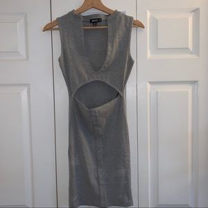 Misguided- Gray cut out mini dress
